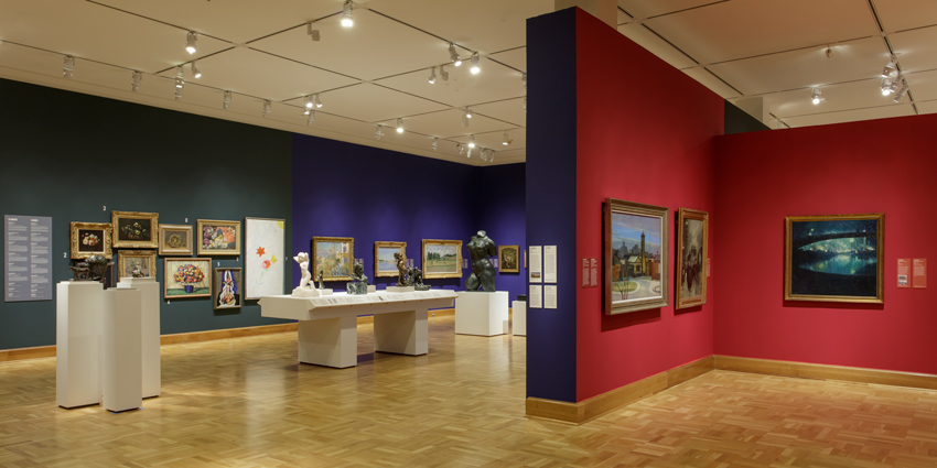 photo of Museum interior with exhibition works on display