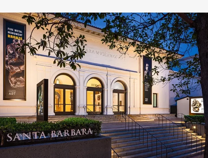 photo of the exterior of museum at night