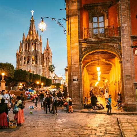 Evening in the town square