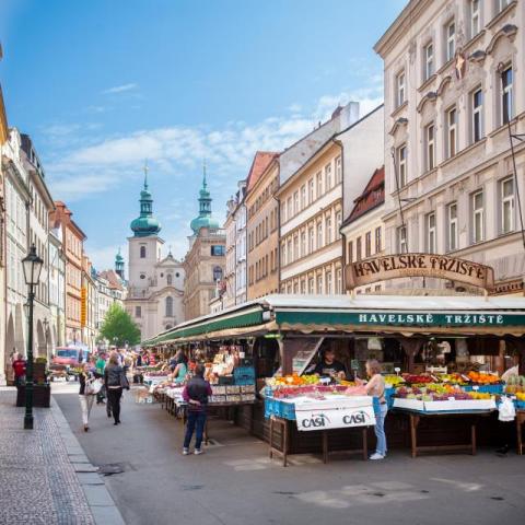 Havelske Trziste (Havel's Market) in Prague, Czech Republic. Havel's has been continuously open since 1232.