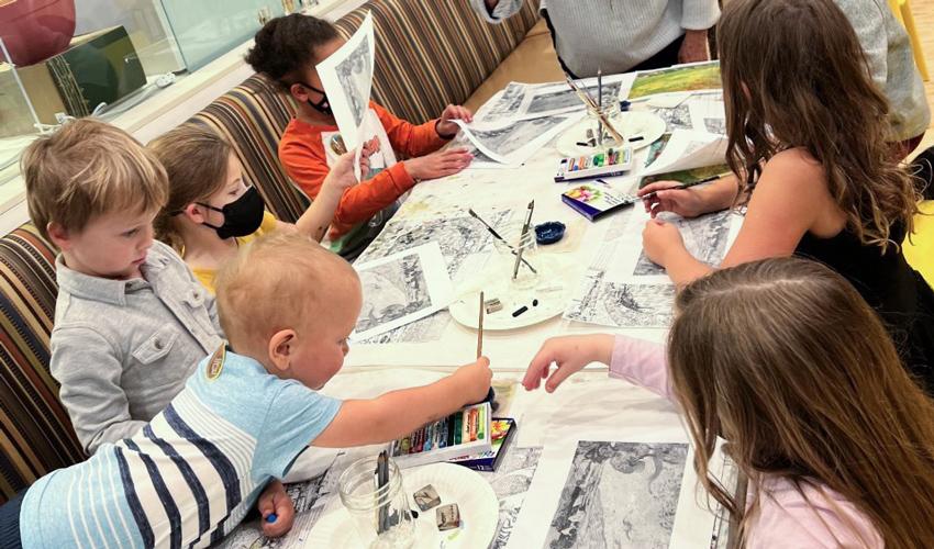 Photo of kids crafting at a table